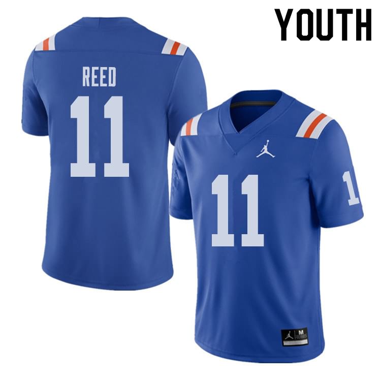 NCAA Florida Gators Jordan Reed Youth #11 Jordan Brand Alternate Royal Throwback Stitched Authentic College Football Jersey UUG0364PN